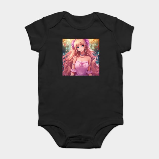 nasty pink of anime girl Baby Bodysuit by animegirlnft